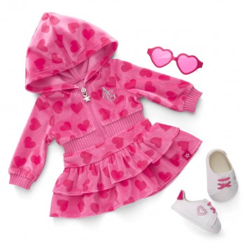  AG Pink Hearts Hoodie Dress